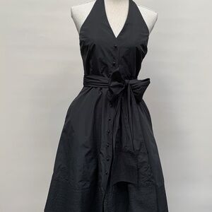 BCBGMAXAZRIA Women's Black Tulle Halter Evening Dress Size 6